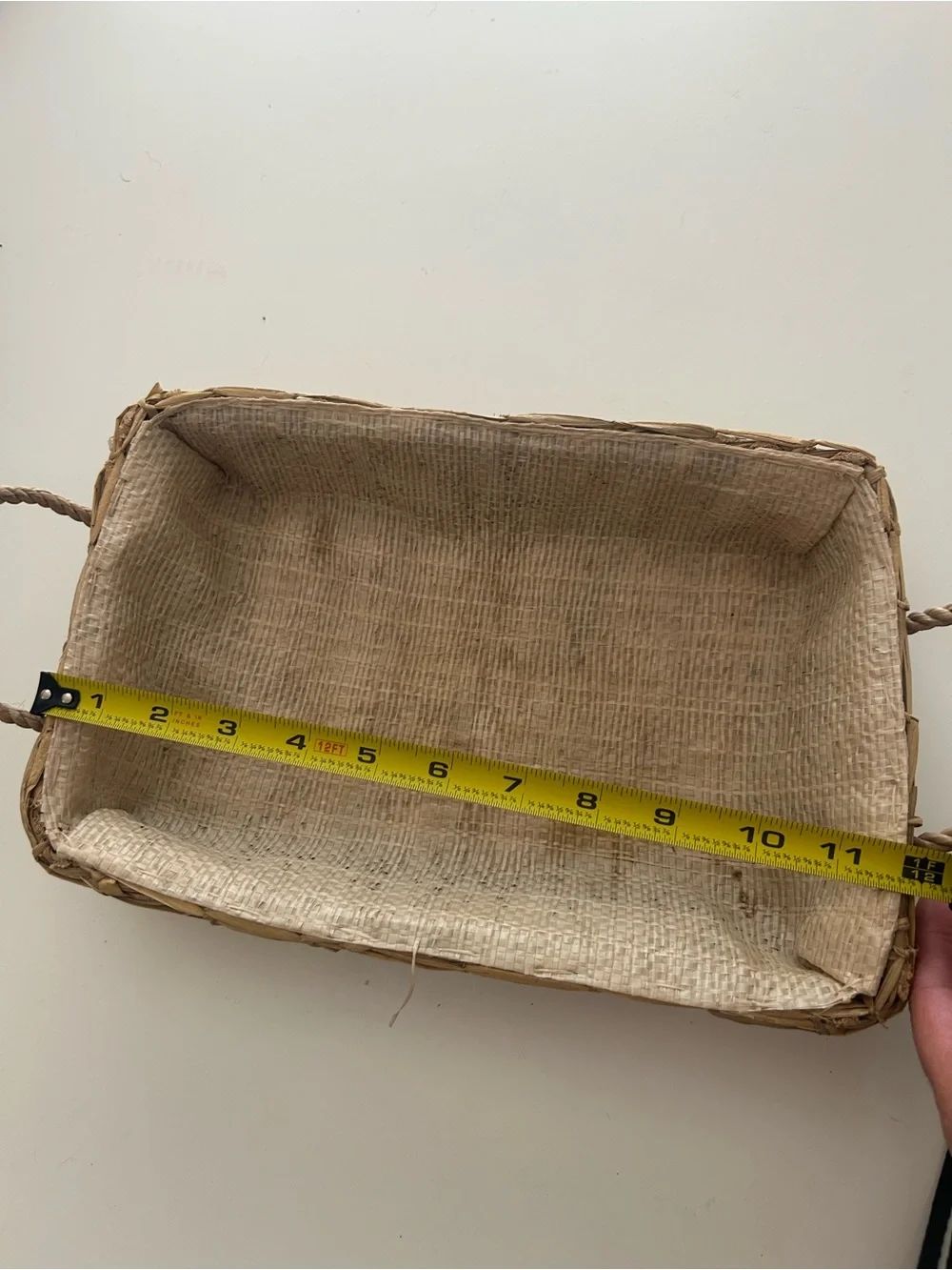 Vintage hand Woven Fruit Accent Serving Tray casserole carrier in Natural Beige